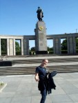 Shauna Looking Kute in front of a Very Imposing Russian Military Monument